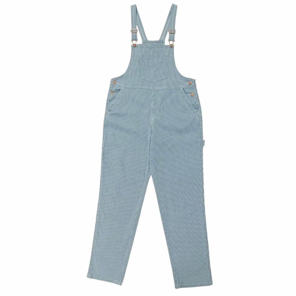 Universal Thread Overalls Womens 8 Blue Hickory Stripe Denim Cotton Dungarees